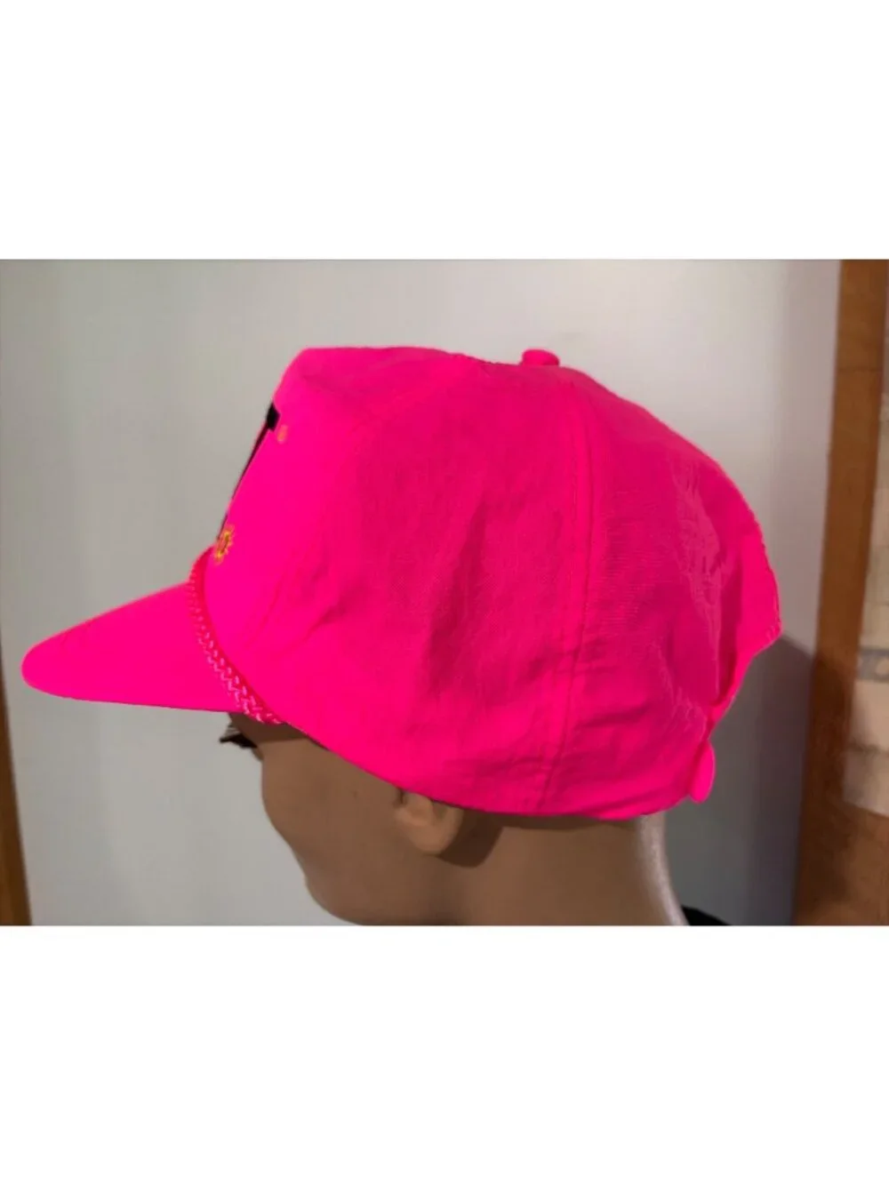 Vintage CAT / Beckwith Machinery Company Pink Snapback Hat Nylon Logo Cap